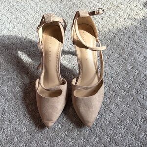 Kelly & Katie Beige Ankle Strap Heels